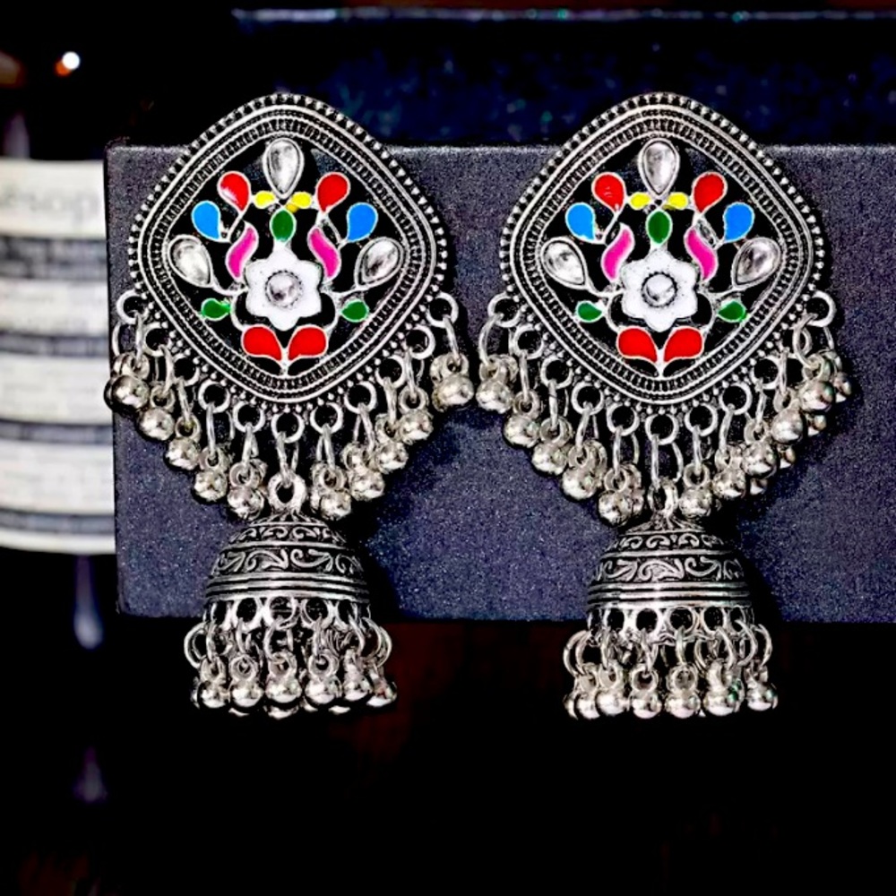 Indian Pakistani Afghani Boho Ethnic Drop Earrings Jhumka 💕